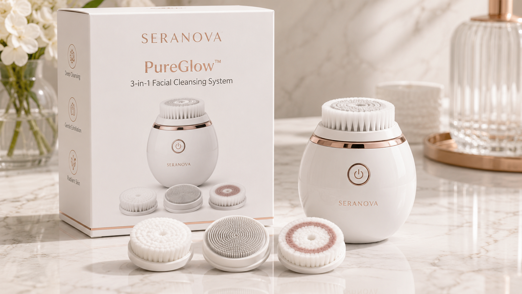 Seranova PureGlow™ 3-in-1 Facial Cleansing System — SK1012